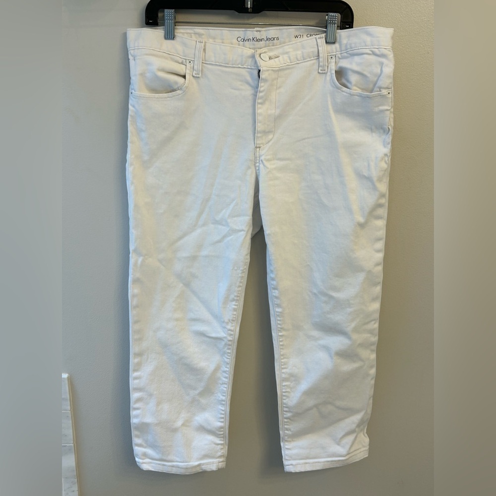 Calvin Klein cropped white boyfriend Jeans Woman's size 31